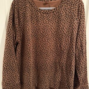 LOFT Lou and Grey Brown Leopard Print Top